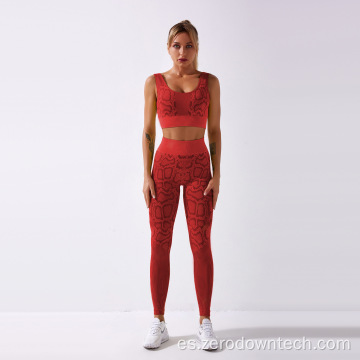 Conjunto de leggings de yoga Pantalones de dos piezas